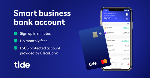 Get a Tide Bank Account for FREE in minutes.